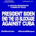Reclama asociación italiana a EEUU cese del bloqueo a Cuba