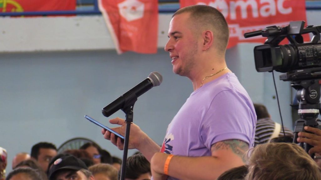Sulan Mlynarek, del 53° contingente de la Brigada Venceremos, de EE.UU.