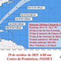Aviso de ciclón tropical No. 24: Melissa transita sobre la ciudad de Contramaestre