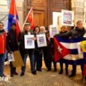 Plataformas solidarias valencianas exigen en el Consulado de EEUU el fin del bloqueo a Cuba y la liberación de Maduro y Flores