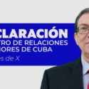 Declaración del Ministro de Relaciones Exteriores de Cuba a través de&nbsp;X