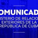 Comunicado del Ministerio de Relaciones Exteriores