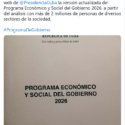 Actualizado y disponible el Programa Económico y Social de Gobierno 2026